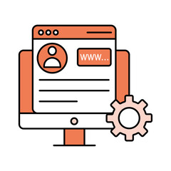 Personalized Web Solutions, Custom Website Development, Illustration icon