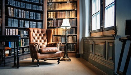 Book Lover's Paradise: Vintage Store with Worn Armchair