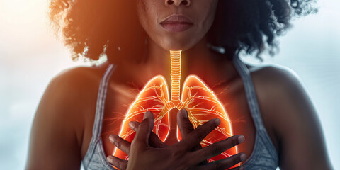 Pleurisy: The Chest Pain and Difficulty Breathing - Picture a person holding their chest with a pained expression, with highlighted lungs and difficulty breathing lines