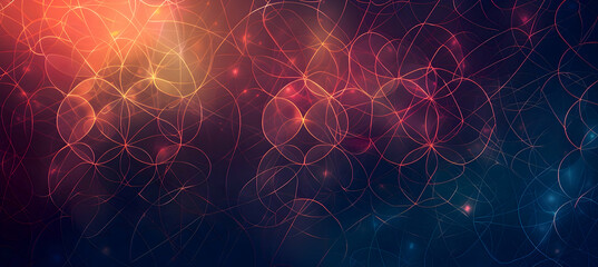 A realistic depiction of an intricate geometric pattern with multiple layers of circles and triangles, using a gradient that transitions from dark to light colors.