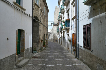 A street in Gambatesa, a medieval village in Molise, Italy.
