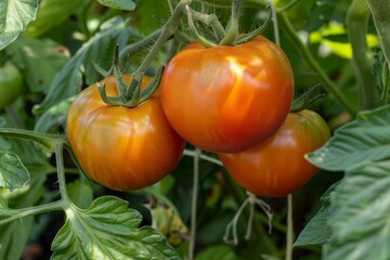Ready to harvest ripe tomatoes