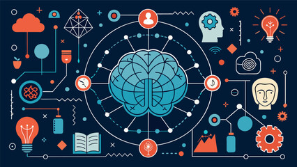 Obraz premium A web of intricate designs and symbols showcasing the depth and complexity of a neurodivergent mind.. Vector illustration