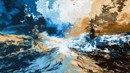 Illustration capturing the intense atmosphere of An explosive military intervention argument