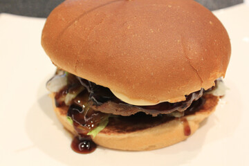 tasty hamburger on a plate