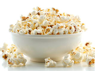 Popcorn isolated white background, delicious and fun for focus on anythings