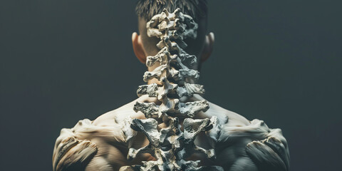 Crushed Vertebrae: The Back Pain and Spinal Deformity - A person with a visibly hunched back, indicating crushed vertebrae. They may be in significant back pain - obrazy, fototapety, plakaty