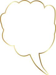 Golden speech bubble luxury icon, dialogue, text, chat