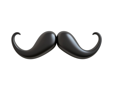 black 3d mustache
