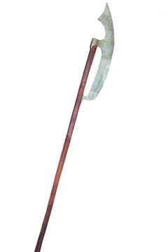 bardiche, medieval weapon isolated