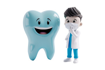 a cartoon character wearing a mask next to a tooth