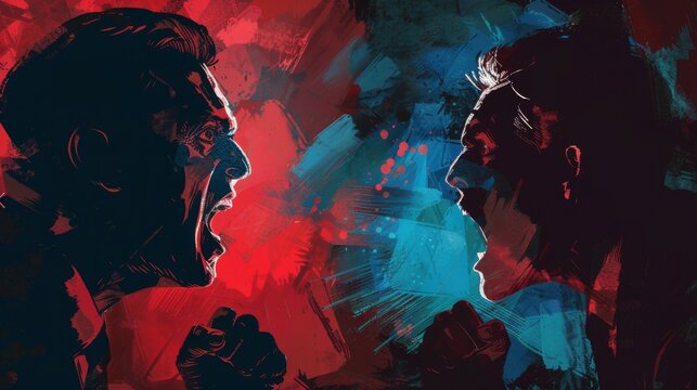 Illustration capturing the intense atmosphere of a passionate policy deliberation