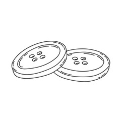 Hand drawn sewing buttons isolated on white background.