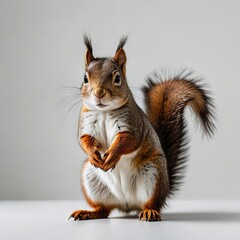 squirrel with nut on white