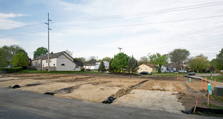Housing Construction Site with Poured Footers
