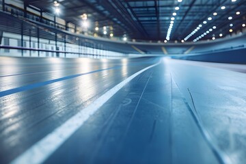 Modern Indoor Cycling Track at a Sports Arena. Concept Indoor Cycling, Sports Arena, Modern Design, Fitness Facility,