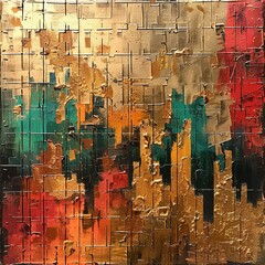 Abstract art piece of a golden trading graph, displayed in a highend business lobby , close up