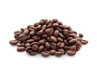 Naklejka premium Pile of coffee beans isolated on white background 