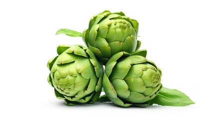 Artichoke stack isolated on a white background