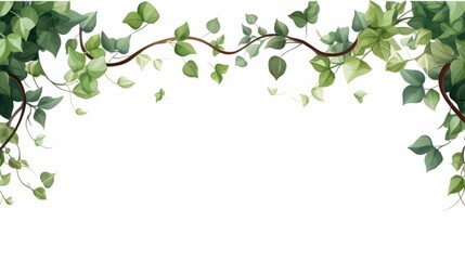 Frame of branches and leaves, creeper, nature, border, decoration, design, white background box (1)