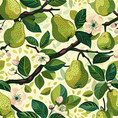 seamless pattern with pears. abstract print in modern style