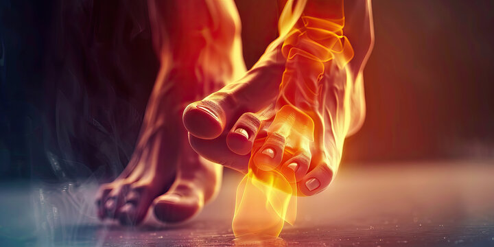 Malleolar Fracture: The Ankle Pain and Swelling - Picture a person holding their ankle with a grimace, with swelling and bruising around the ankle joint, illustrating the ankle pain and swelling