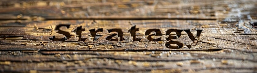Obraz premium Wooden board with word Strategy for motivational purposes