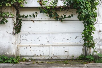 Shut the white garage door