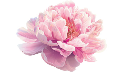 pink peony on a white background, illustration, flower, floristry, plant, nature, ornament, delicate, design, garden, spring, summer, bloom, petals, love, beauty, lush, luxurious