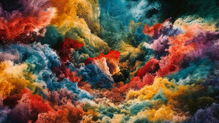 Abstract multicolored watercolor background. A dreamy, almost surreal picture.