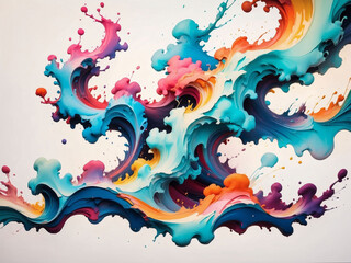 Artistic watercolor interpretations, Abstract compositions crafted by hand with fluid strokes.