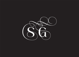 SG latter ligature typography logo design template