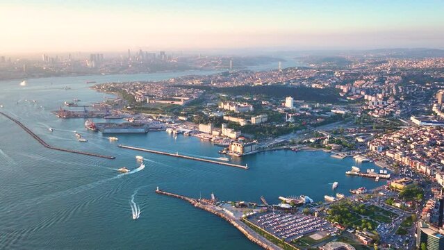 İstanbul Bosphorus Drone View Sunet