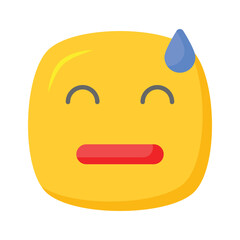 Embarrassed, guilty, worried emoji vector design, isolated on white background