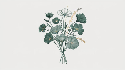 Environmental protection concept, flowers, minimalist illustration.
