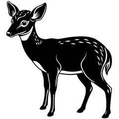 Graceful Chinese Water Deer Silhouette: Captivating Wildlife Artistry