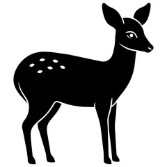 Graceful Chinese Water Deer Silhouette: Captivating Wildlife Artistry