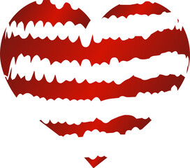 Set of red hearts symbols for love, wedding, valentine