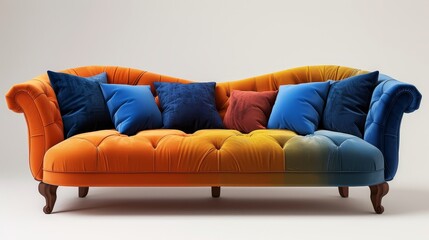 Obraz premium Fabric Sofa Style: A 3D vector illustration showcasing the style and elegance of a fabric sofa