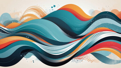 Chic Abstract Wave Design, A trendy and stylish wave illustration.