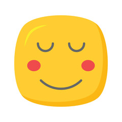 Calm face emoji icon, proud, cool expressions vector design