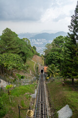 The  Railroad up to the Penang Hill of Georgetown in Malaysia Asia
