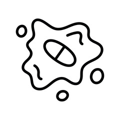 Expectorant line black icon. Vector isolated button.