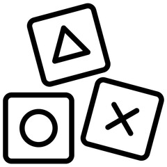 Blocks black outline icon, related to kindergarten theme, use for  UI or UX kit, modern app development.