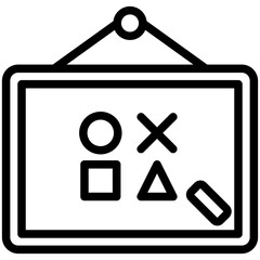 Chalkboard black outline icon, related to kindergarten theme, use for  UI or UX kit, modern app development.