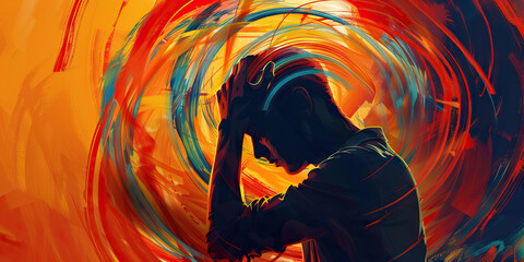 Concussion Confusion: The Headache and Dizziness - Visualize a person holding their head with a pained expression, with swirling lines around the head