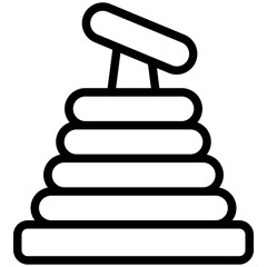 Toy black outline icon, related to kindergarten theme, use for  UI or UX kit, modern app development.