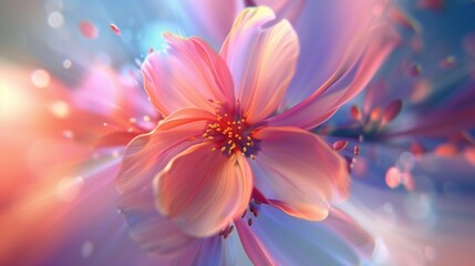 Fototapeta premium Circular Charm: Macro captures wildflower petals in a brief, enchanting whirl.