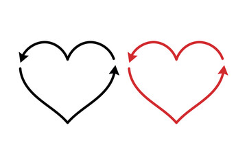 Heart Arrows Outline