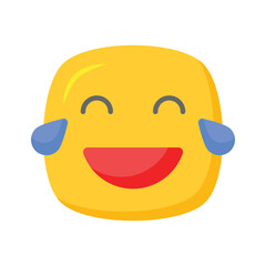 An edible icon of laughing emoji, easy to use and download